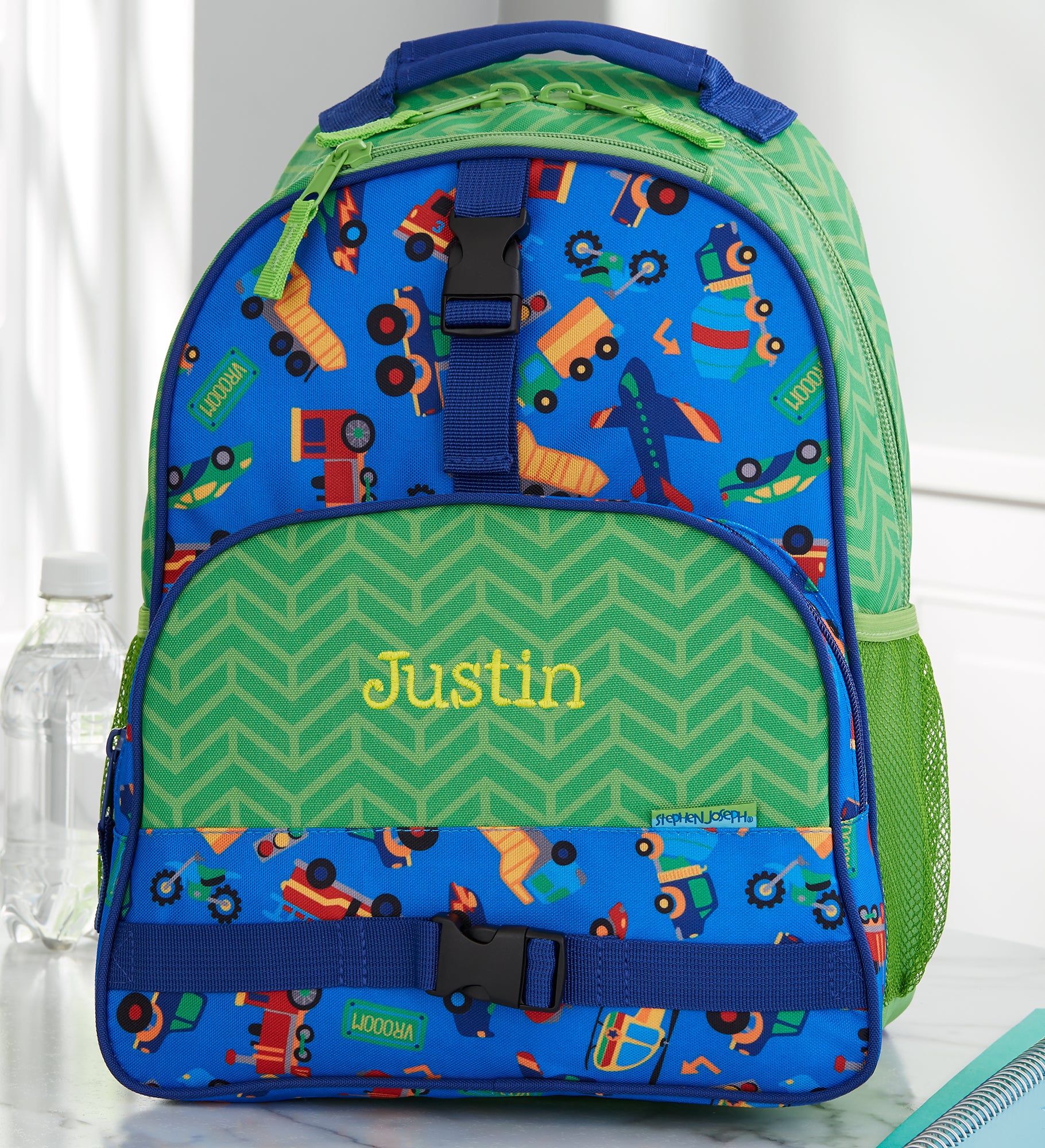 Transportation Embroidered All Over Print Backpack by Stephen Joseph